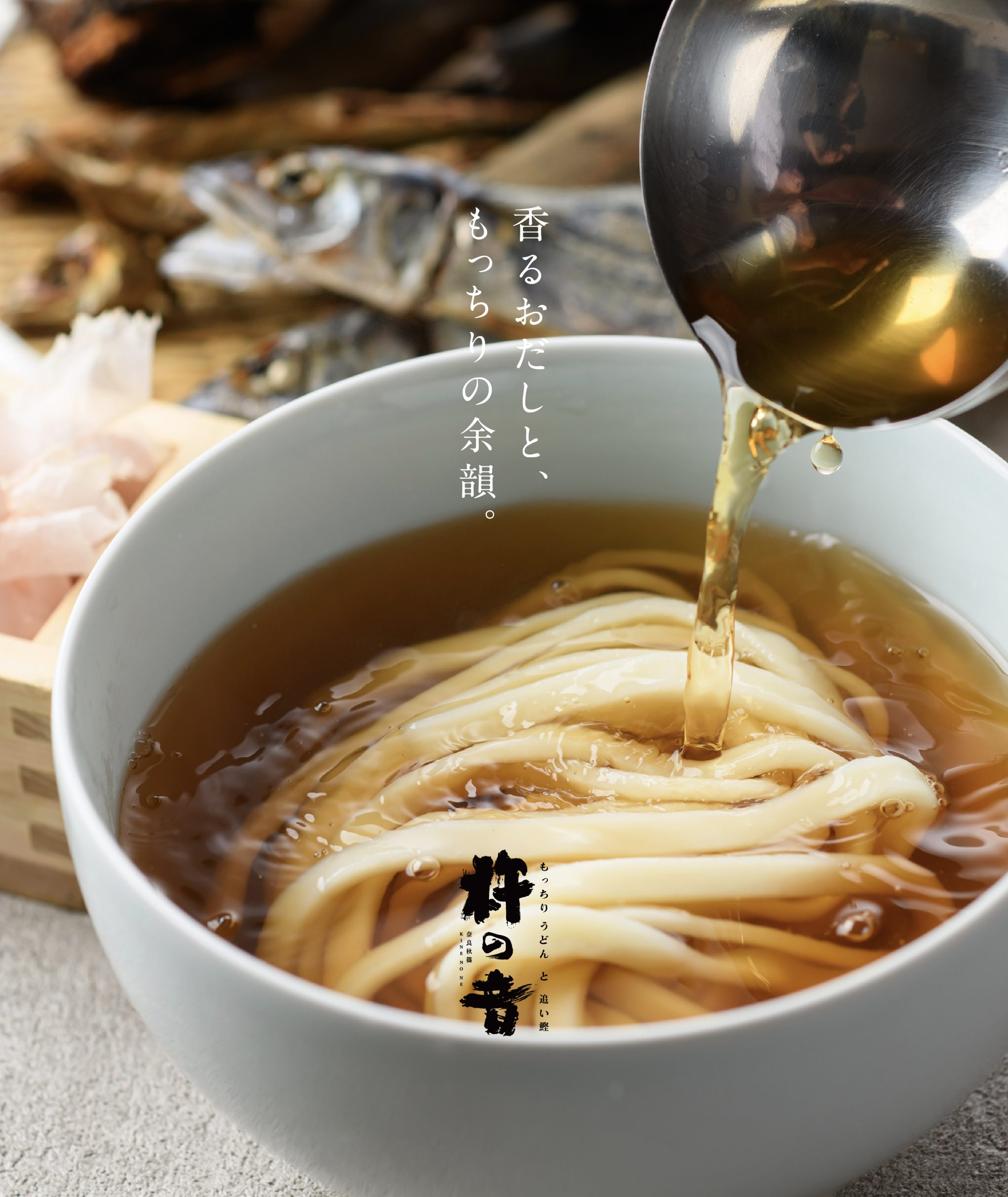 もっちりうどんと追い鰹　　杵の音　中町　もっちりうどん　メニューリニューアル